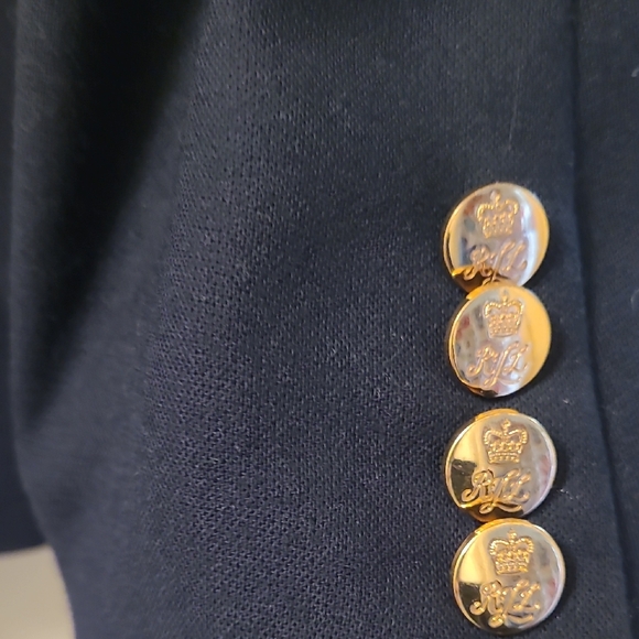 Lauren Ralph Lauren Navy Blazer with Gold Buttons and crest - Picture 5 of 8